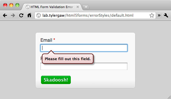 Html5 Form Validation Without Javascript