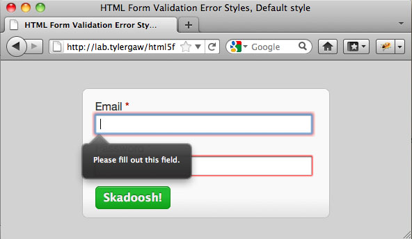 verificação de erros de formulário html