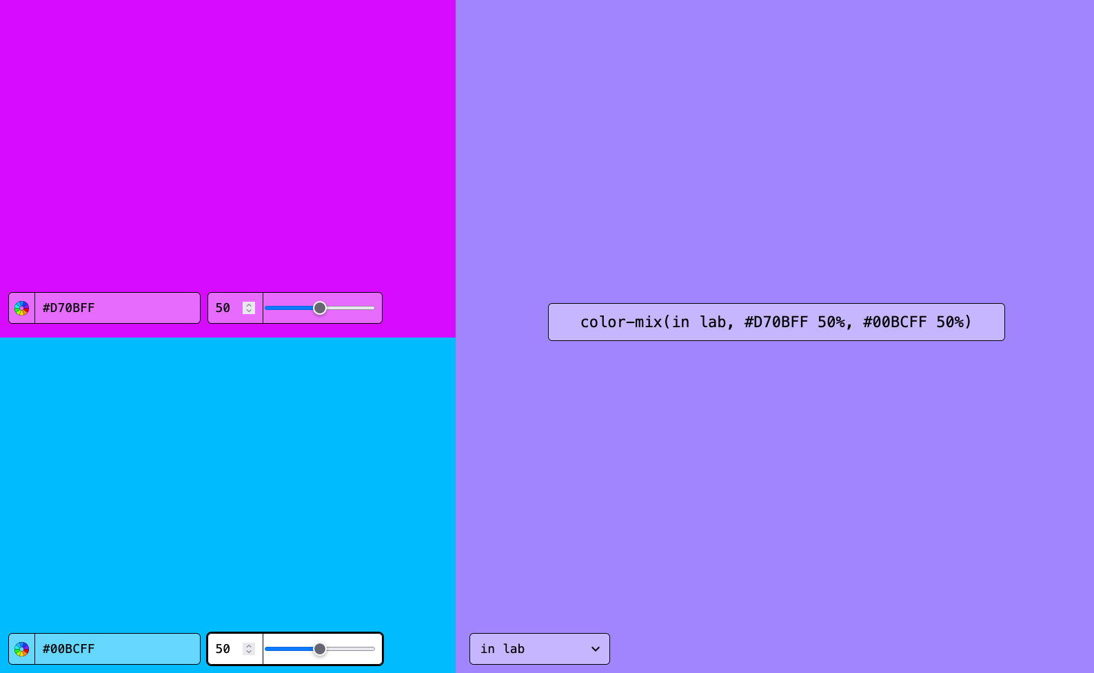 A screenshot of colormix.style